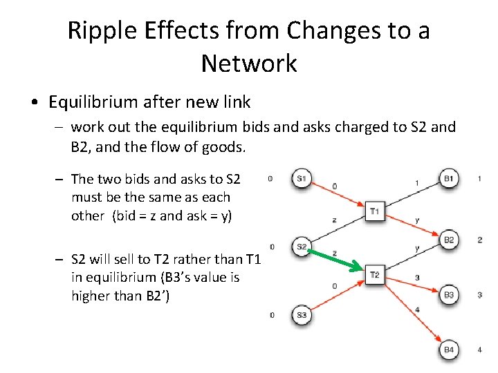 Ripple Effects from Changes to a Network • Equilibrium after new link – work