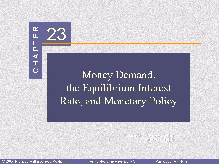 CHAPTER 23 Money Demand, the Equilibrium Interest Rate, and Monetary Policy Prepared by: Fernando