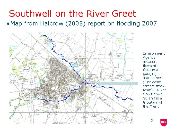 Southwell on the River Greet • Map from Halcrow (2008) report on flooding 2007