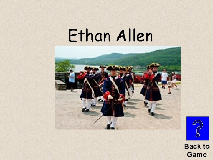 Ethan Allen Back to Game 