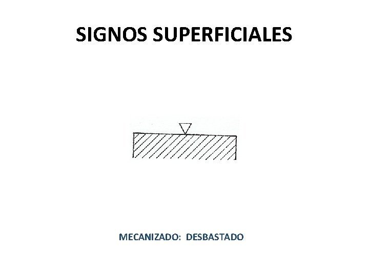 SIGNOS SUPERFICIALES MECANIZADO: DESBASTADO 