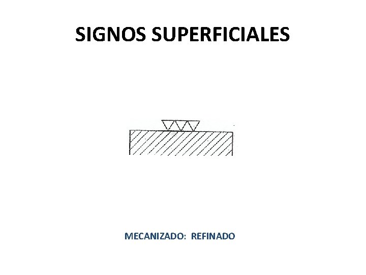 SIGNOS SUPERFICIALES MECANIZADO: REFINADO 