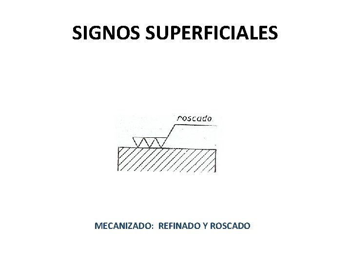 SIGNOS SUPERFICIALES MECANIZADO: REFINADO Y ROSCADO 