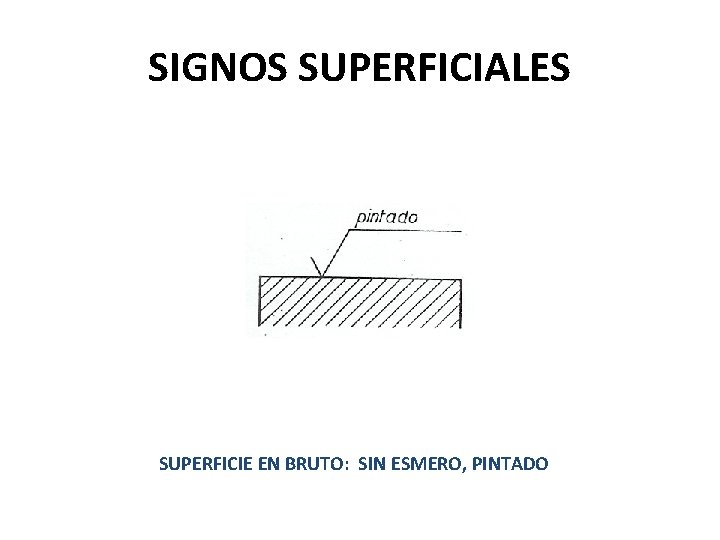 SIGNOS SUPERFICIALES SUPERFICIE EN BRUTO: SIN ESMERO, PINTADO 