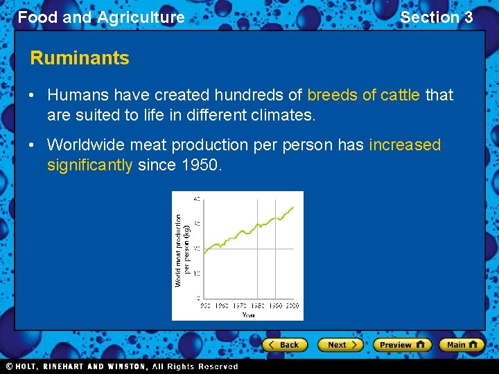 Food and Agriculture Section 3 Ruminants • Humans have created hundreds of breeds of
