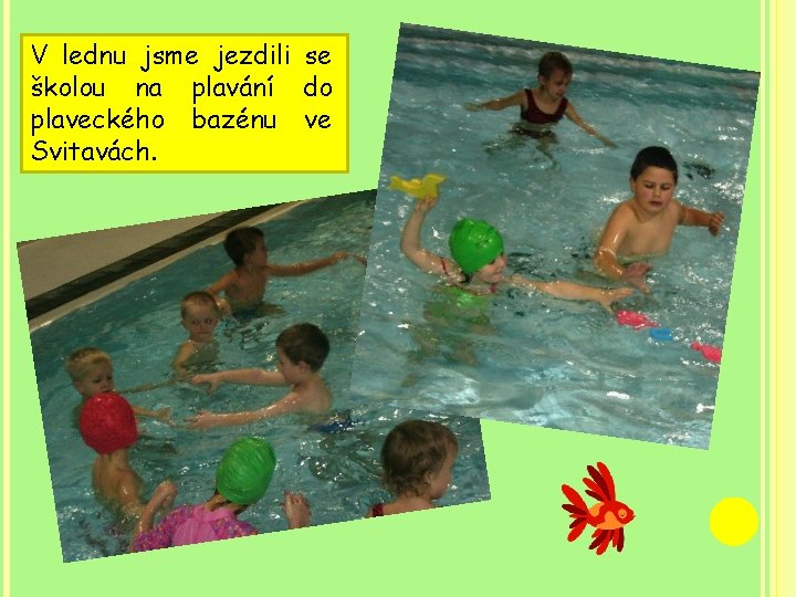 V lednu jsme jezdili se školou na plavání do plaveckého bazénu ve Svitavách. 