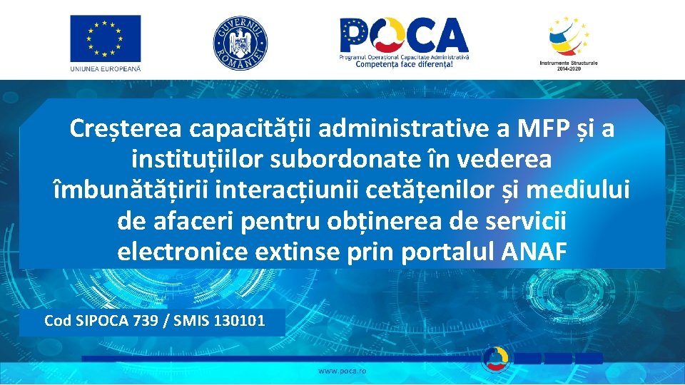 Creșterea capacității administrative a MFP și a instituțiilor subordonate în vederea îmbunătățirii interacțiunii cetățenilor