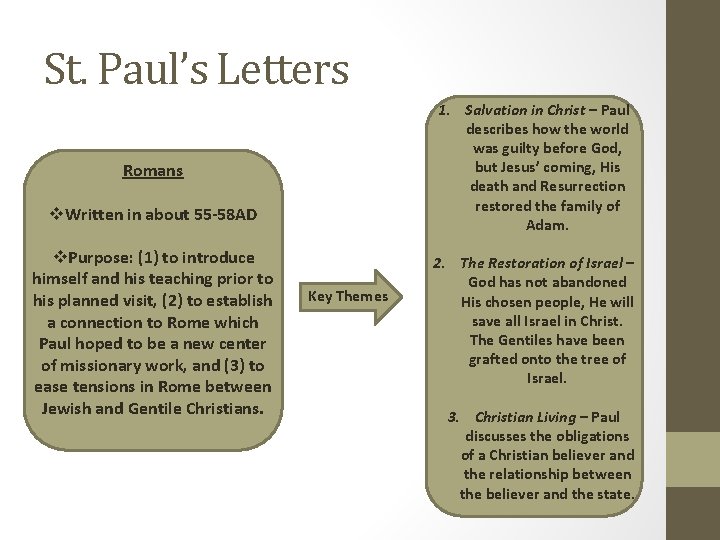 St. Paul’s Letters 1. Salvation in Christ – Paul describes how the world was St. Paul’s Letters 1. Salvation in Christ – Paul describes how the world was
