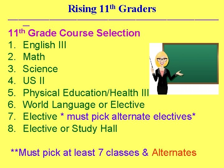 Rising 11 th Graders _______________________________ __ 11 th Grade Course Selection 1. English III