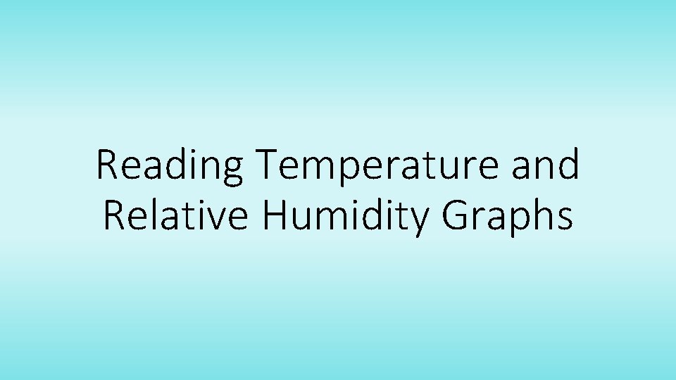 Reading Temperature and Relative Humidity Graphs 