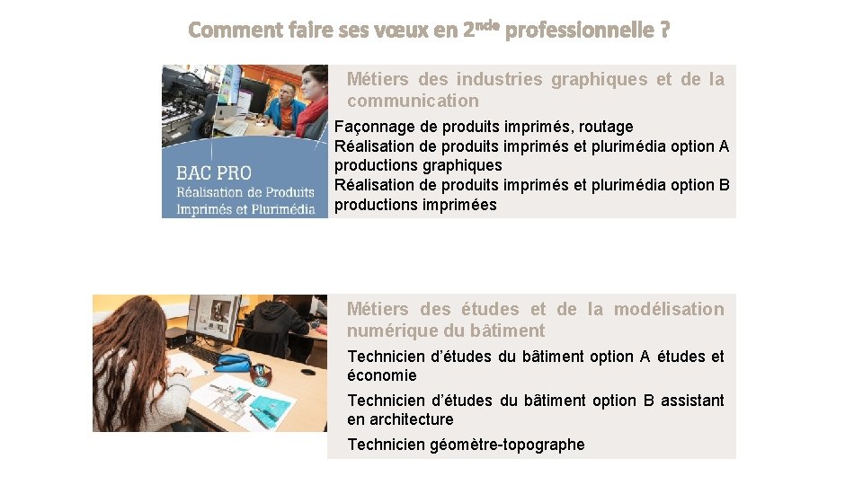 Comment faire ses vœux en 2 nde professionnelle ? Métiers des industries graphiques et Comment faire ses vœux en 2 nde professionnelle ? Métiers des industries graphiques et