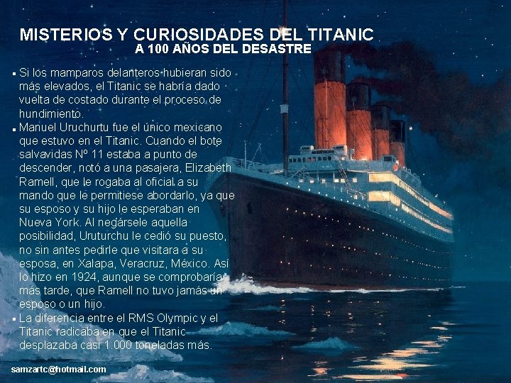 MISTERIOS Y CURIOSIDADES DEL TITANIC A 100 AÑOS DEL DESASTRE . Si los mamparos