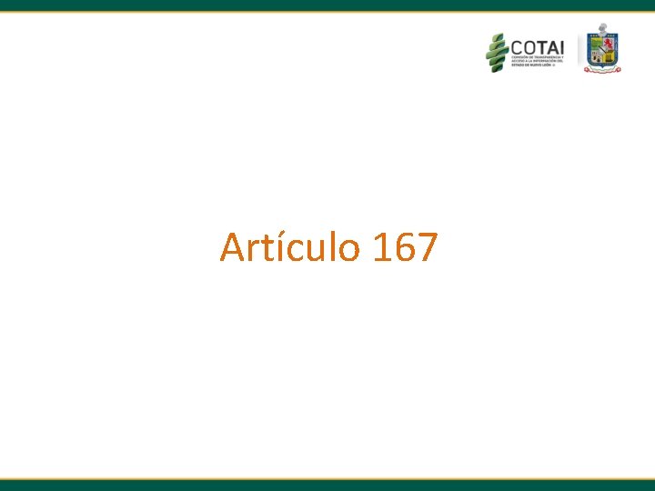 Artículo 167 