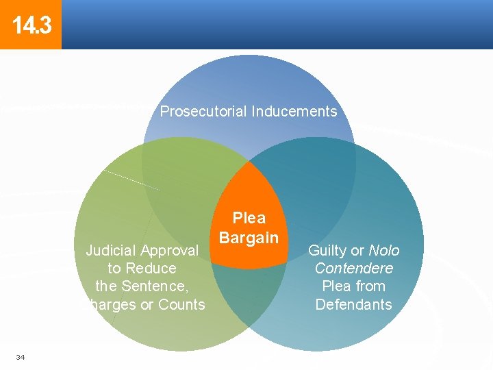 14. 3 Prosecutorial Inducements Judicial Approval to Reduce the Sentence, Charges or Counts 34