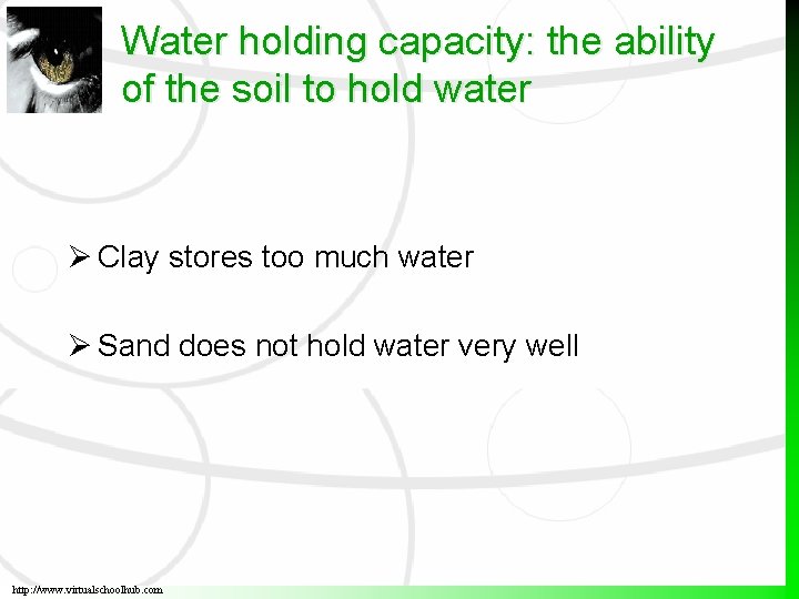 Soil moisture percent organic matter and soil texture