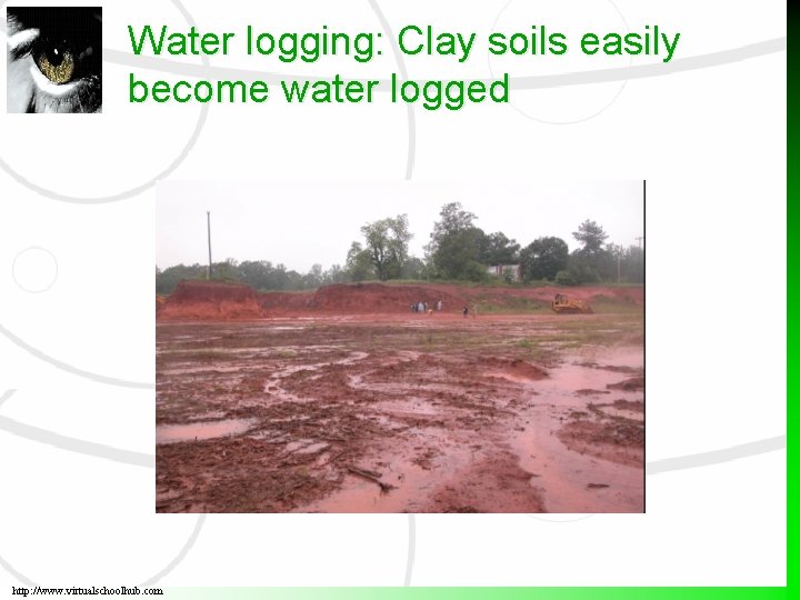 Water logging: Clay soils easily become water logged http: //www. virtualschoolhub. com 