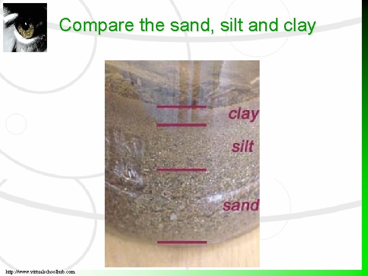 Compare the sand, silt and clay http: //www. virtualschoolhub. com 