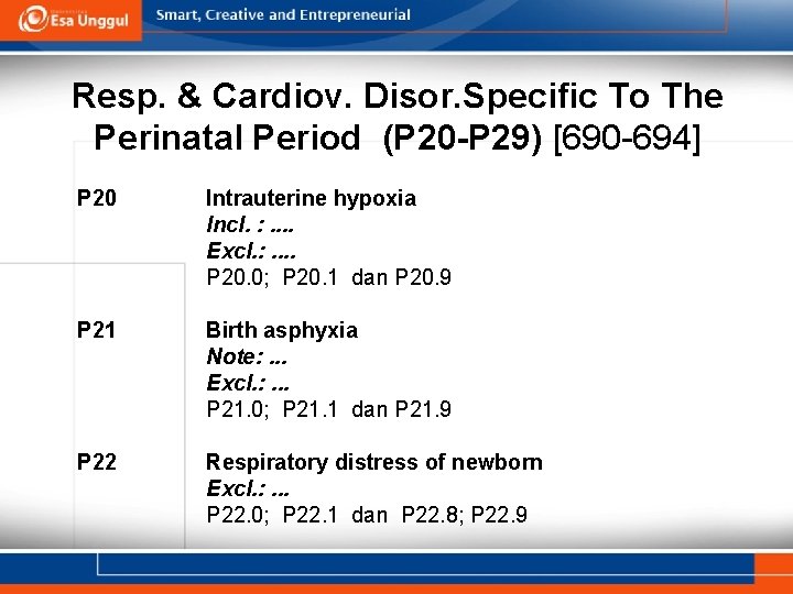 Resp. & Cardiov. Disor. Specific To The Perinatal Period (P 20 -P 29) [690 Resp. & Cardiov. Disor. Specific To The Perinatal Period (P 20 -P 29) [690