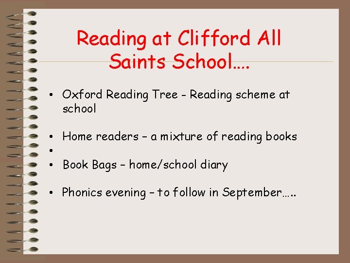 Reading at Clifford All Saints School…. • Oxford Reading Tree - Reading scheme at