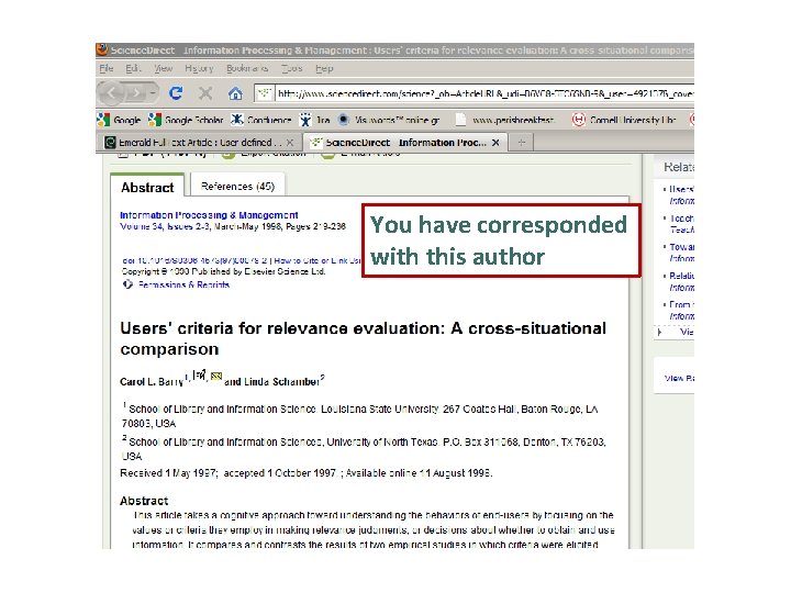 You have corresponded with this author You have corresponded with this author