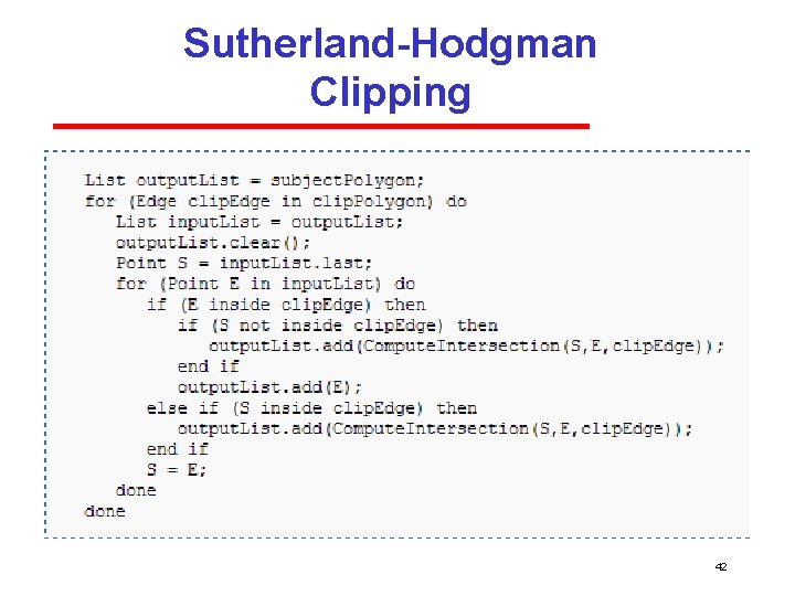 Sutherland-Hodgman Clipping 42 