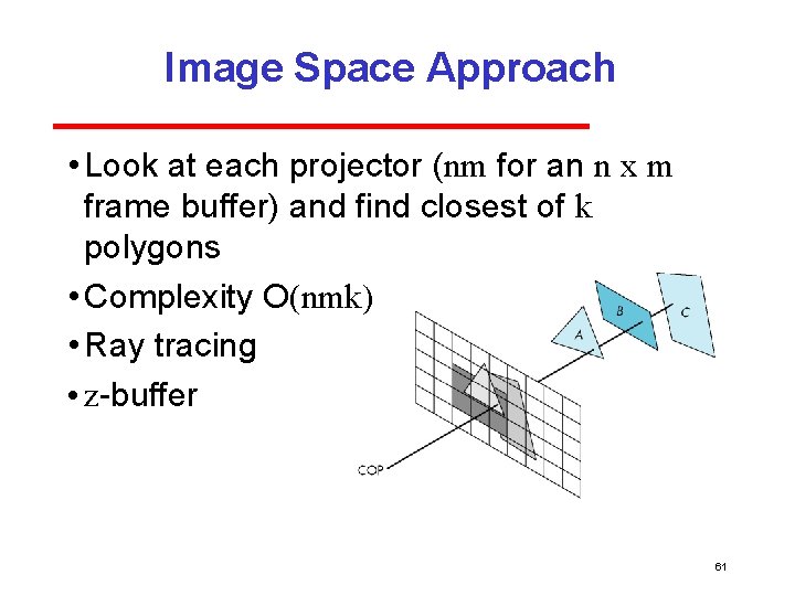 Image Space Approach • Look at each projector (nm for an n x m