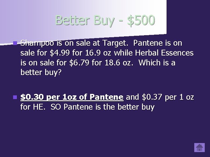 Better Buy - $500 n Shampoo is on sale at Target. Pantene is on