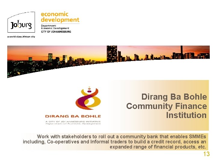 Dirang Ba Bohle Organisational Structure Community Finance of the Directorate Institution Work with stakeholders