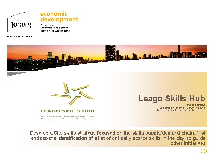 Leago Skills Hub Organisational Structure incorporates Recognition of Prior Learning and of the Directorate