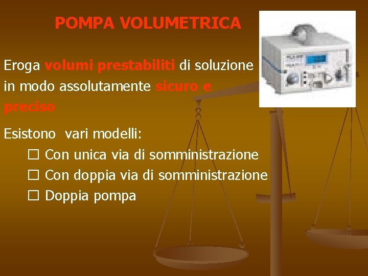 POMPA VOLUMETRICA Eroga volumi prestabiliti di soluzione in modo assolutamente sicuro e preciso Esistono