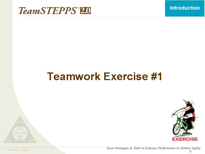 Introduction Teamwork Exercise #1 Mod 1 2. 0 Page 3 TEAMSTEPPS 05. 2 3