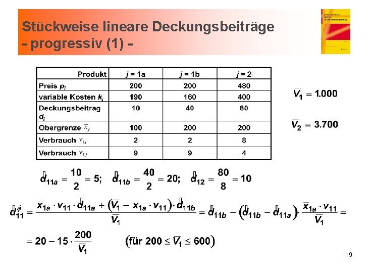 Stückweise lineare Deckungsbeiträge - progressiv (1) - 19 