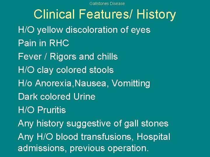 Gallstones Disease Obstructive Jaundice By Muhammad Hanif FCPSPAK