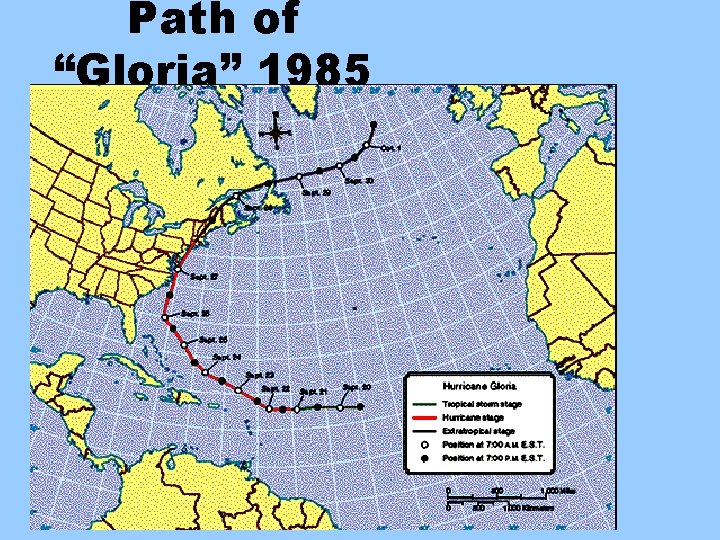 Path of “Gloria” 1985 