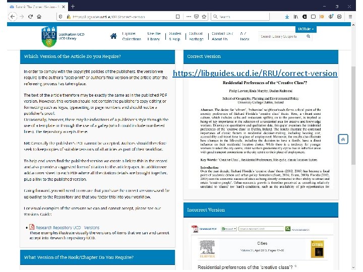 https: //libguides. ucd. ie/RRU/correct-version 