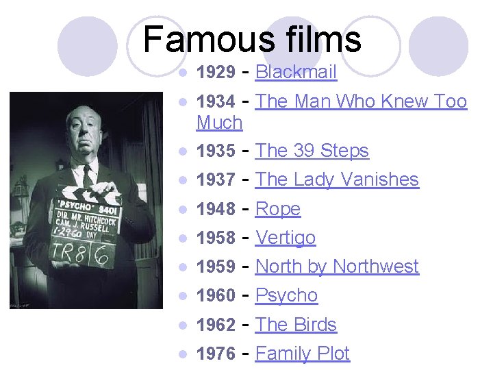 Famous films l l - Blackmail 1934 - The Man Who Knew Too 1929