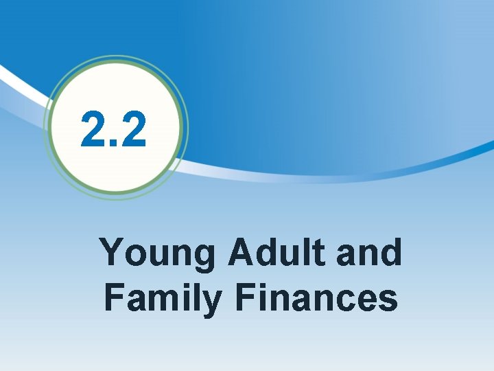 2. 2 Young Adult and Family Finances 