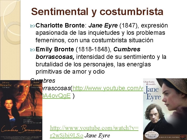 Sentimental y costumbrista Charlotte Bronte: Jane Eyre (1847), expresión apasionada de las inquietudes y