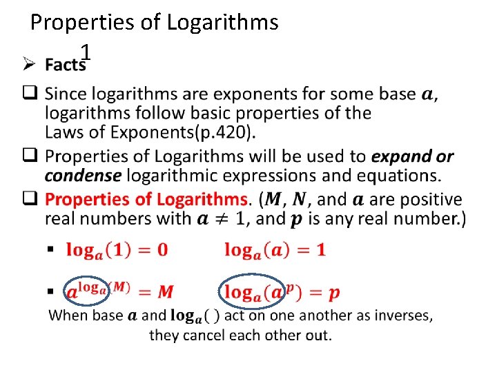  • Properties of Logarithms 1 