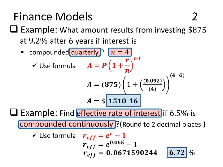  • Finance Models 2 