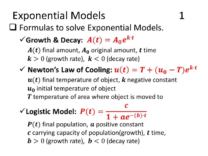  • Exponential Models 1 