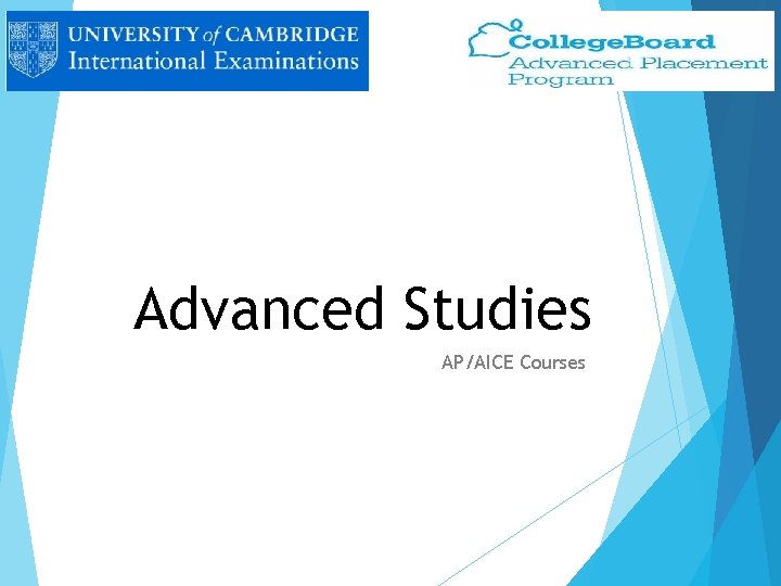 Advanced Studies AP/AICE Courses 