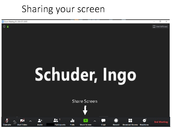 Sharing your screen Share Screen 27 