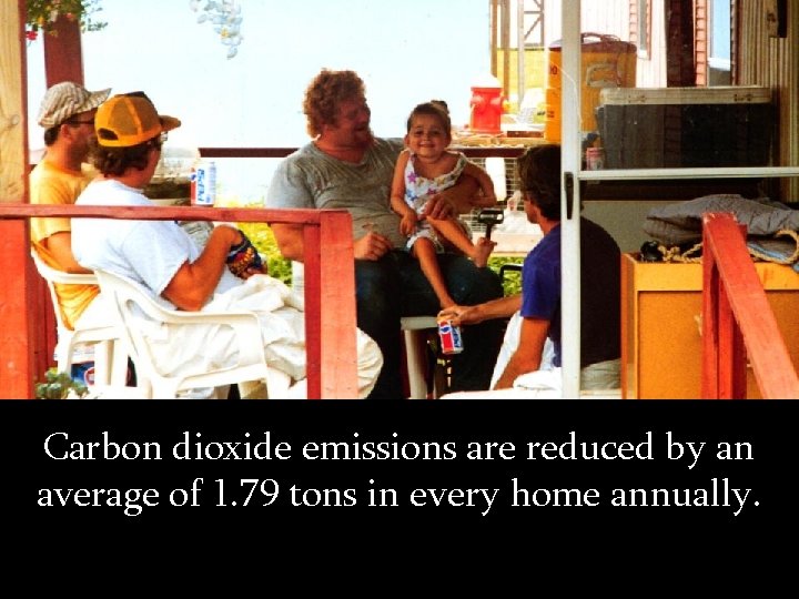 and cooler in the summer. Carbon dioxide emissions are reduced by an average of