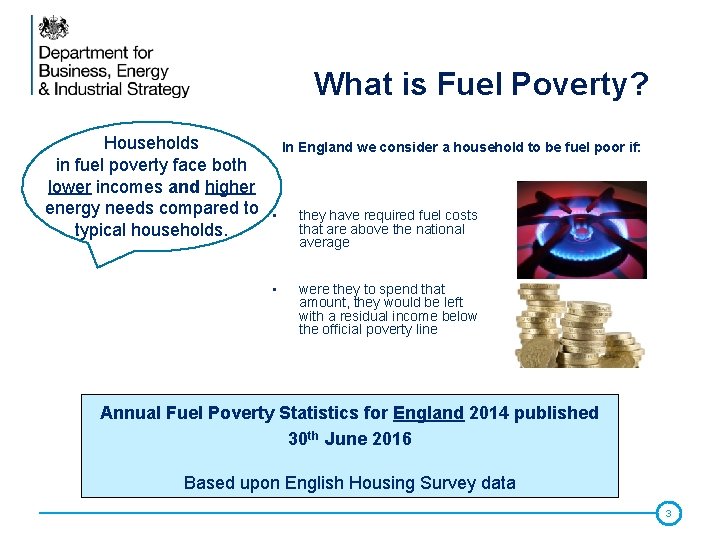 What is Fuel Poverty? Households In England we consider a household to be fuel