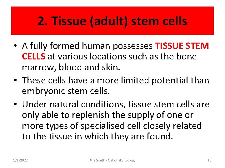 National 5 Biology Unit 2 Multicellular Organisms Key