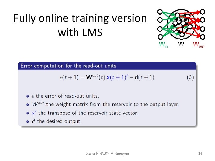 Fully online training version with LMS Win Xavier HINAUT - Mnémosyne W Wout 34