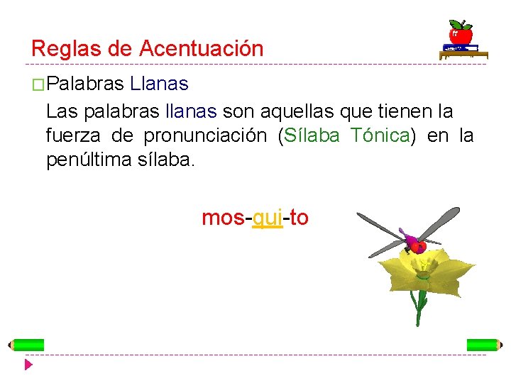 Reglas de Acentuación �Palabras Llanas Las palabras llanas son aquellas que tienen la fuerza