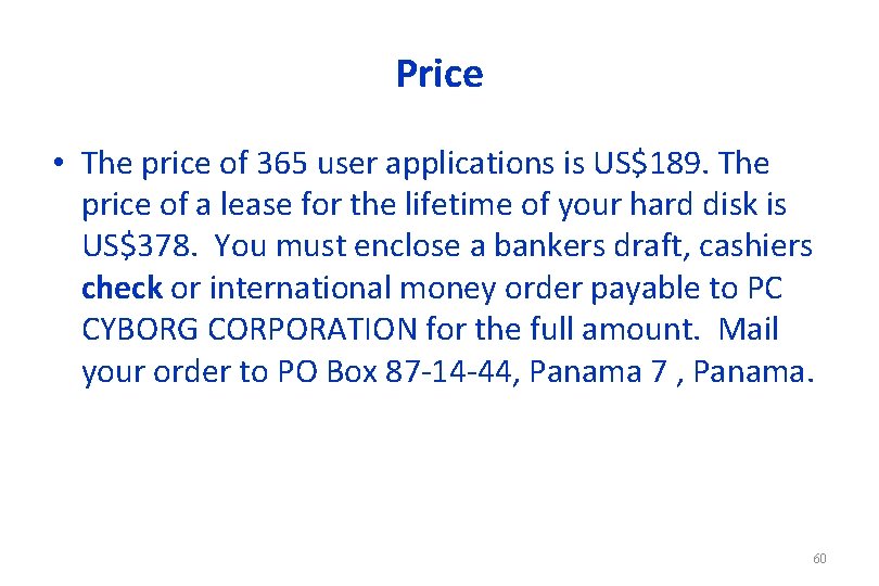 Price • The price of 365 user applications is US$189. The price of a