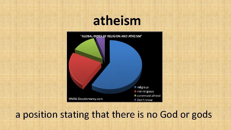atheism a position stating that there is no God or gods 